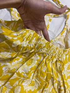 Yellow Halter neck desi kurti
