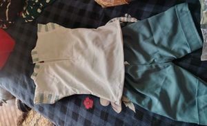 Elegant White & Teal Kurta Set
