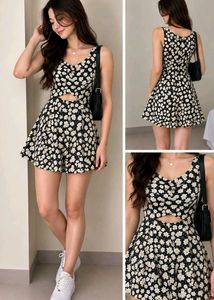 Floral Cut-Out Mini Dress
