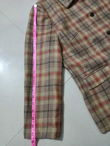 Plaid Cotton Blend Koren Coat.