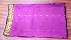 Elegant Purple &amp; Gold Brocade Saree