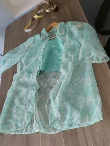 Georgette Shirt With Silk Inner Sleeveless