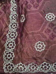 Elegant Maroon Embroidered Saree