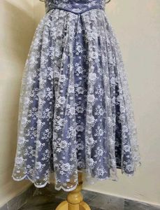Lace Overlay Midi Dress