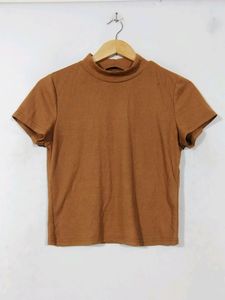 Shein Brown High Nevk Top (Women)