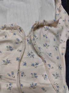 Floral Print Tie-Front Top