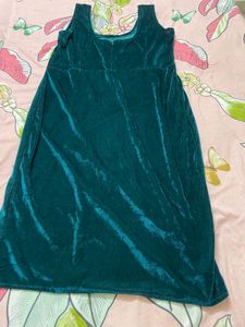 Elegant Teal Velvet Dress