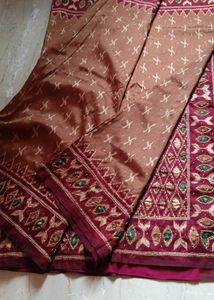 Maroon Embroidered Silk Saree