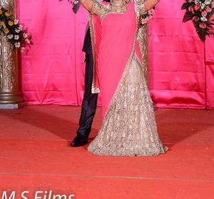 Elegant Pink &amp; Gold Saree