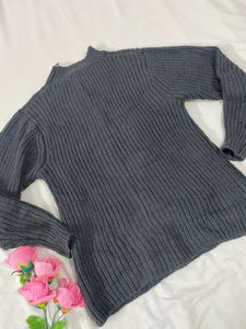 Zara Chunky Knit Mock Neck Sweater