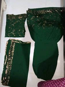 Green Embellished Garara Suit