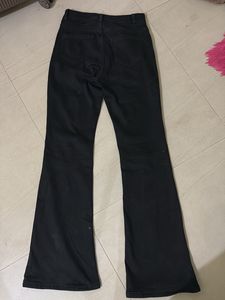 Black Flared Jeans with Slits