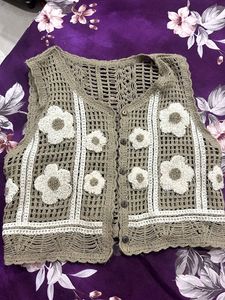 Boho Crochet Flower Vest