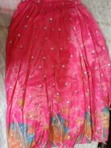 Vibrant Pink Embellished Ethnic Skirt