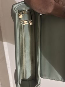 Pale Green Clutch with Gold Detail