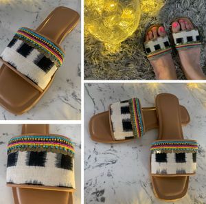 Handcrafted Ikat Printed Flat Sandals