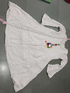 White Kurti with Pink Pants