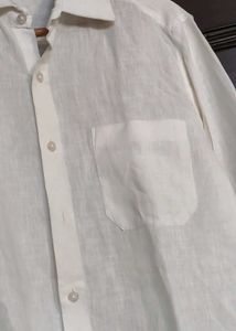 Louis Philippe Classic White Linen Long Sleeved Sh