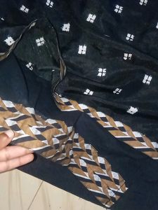Black and white Dotted with thread work kurtii