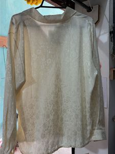 Elegant Cream Textured Blouse