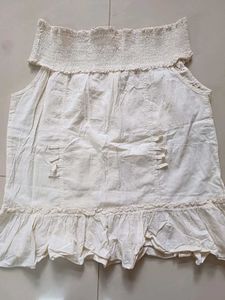 Boho Eyelet Lace Off-Shoulder Top