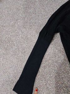 Black Knit Sweater with "8" Detail