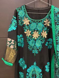 Pure Georgette Embroidered Kirta Set