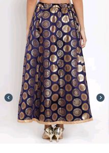 Blue Brocade Blouse with Circular Motif