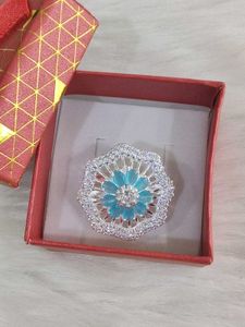 Pure Silver Elegant Floral Brooch Pin