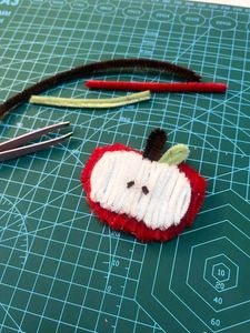 Plush Apple Slice Hairclip | Fruit Keychain
