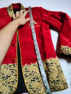 Red &amp; Gold Ethnic blazer for your lil hero