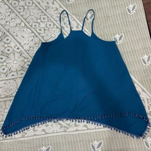Blue Bodyflirt Tassel Hem Cami