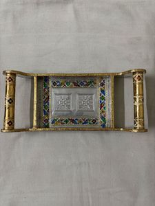 German Silver Plated Rectangular Tray With Handles