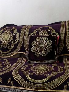 Beautiful Embroidered Purple sofa cover set