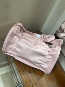 Cute Pink Ruched Hobo Sling Bag