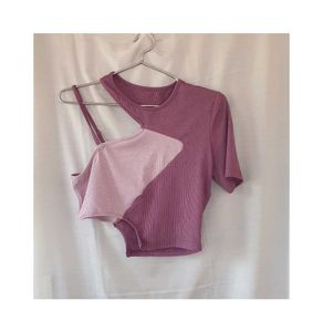 ‼️Price Drop‼️Purple Dual Color Crop Top