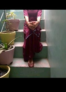 Purple Kurta Set with Palazzo