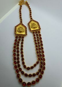 Traditional Gold & Red Stone Necklace