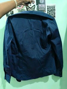Classic Navy Blue Collared Shirt