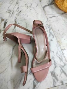 Stylish Cream Chain Detail Block Heels