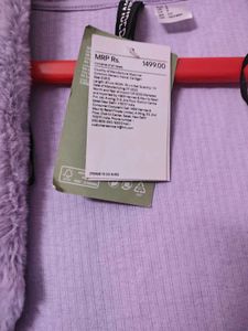 H&amp;M Lavender Cropped Knit Cardigan with Fur Trim