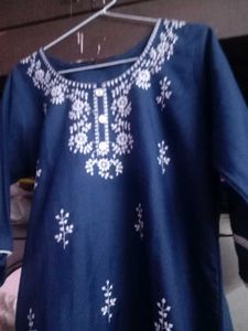 Blue Embroidered Kurta