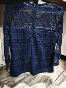 Elegant Blue Lace Top