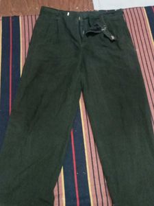 Combo of 2 Men's Casual Pants (Green &amp; Charcoal Gr