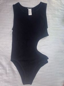 Women's Black Cut-Out Bodysuit