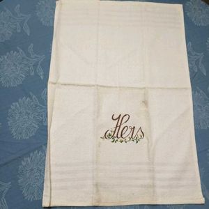 2 White Towel Set - His &amp; Hers