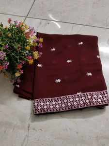 Maroon Georgette Kurti Matching Shall as Freebie