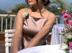 Mauve Sheer Sleeve Top