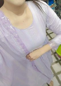 beautiful levender kurta set with dupatta