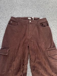 Brown Corduroy Cargo Pants